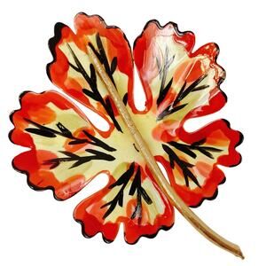 VTG Mid Century Brooch Enamel Leaf Fall Autumn Colors Colorful Metal 50s Jewelry